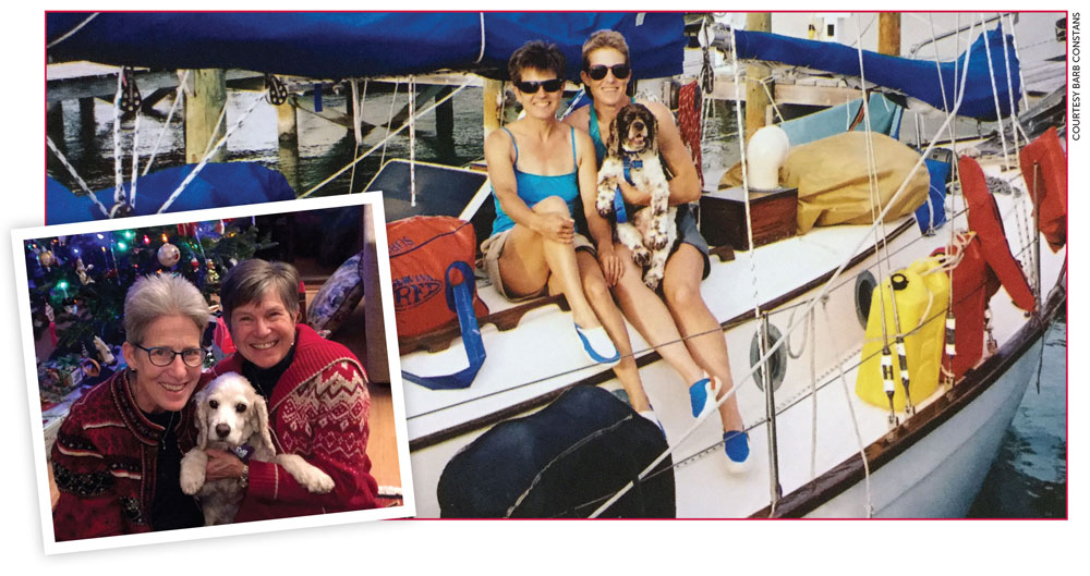 Deb Rohde, Barb Bonstans, and dogs