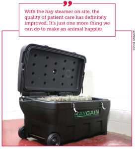 The new Haygain hay steamer purchased for UW Veterinary Care