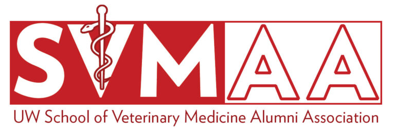 SVM Alumni Association red and white logo