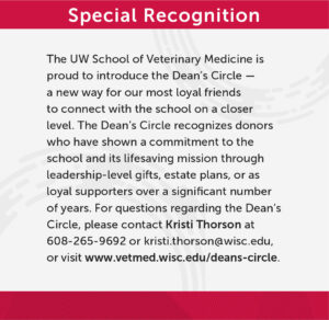 explanation of UW School of Veterinary Medicine Dean's Circle