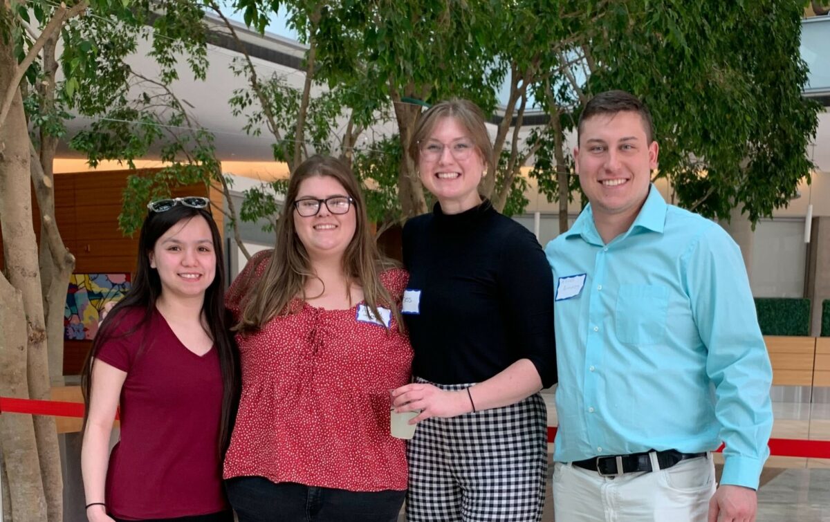 Inaugural cohort of PREP scholars: Autumn Rain Chevalier, Alaina Houghton-Chamberlain, Jessica Lysne, and Mitchell Armstro